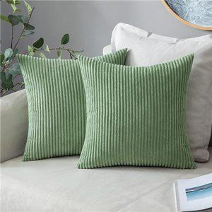 Pack of 2 Corduroy Soft Decorative Square Throw Pillow Covers Set Choose size